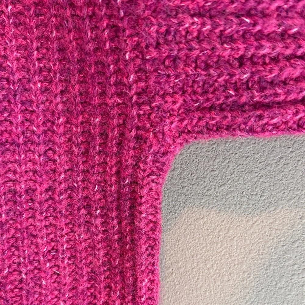 Old Navy Hot Pink Turtleneck Chunky Knit Sweater - Picture 3 of 7
